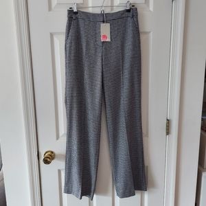 NWT Boden Navy Ivory Houndstooth Wool Blend British Tweed Trousers Size 4